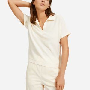 Everlane Cotton-Merino Polo in Bone